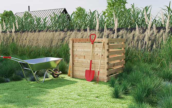 Hagebinge, tett front Sett opp en hjemmesnekret hagebinge! Montér viser deg hvordan.