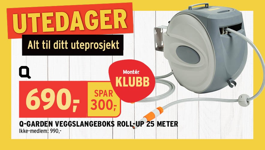 Q-Garden veggslangeboks roll-up 25 meter