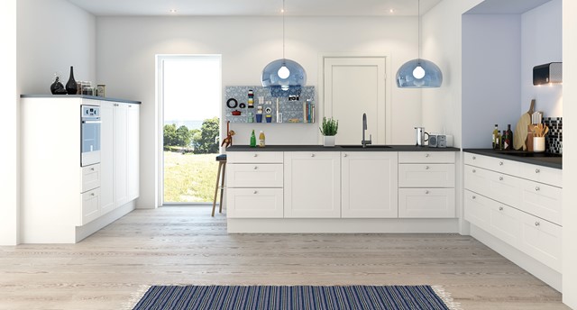 Hvitt og minimalistisk kjøkken med Nordic