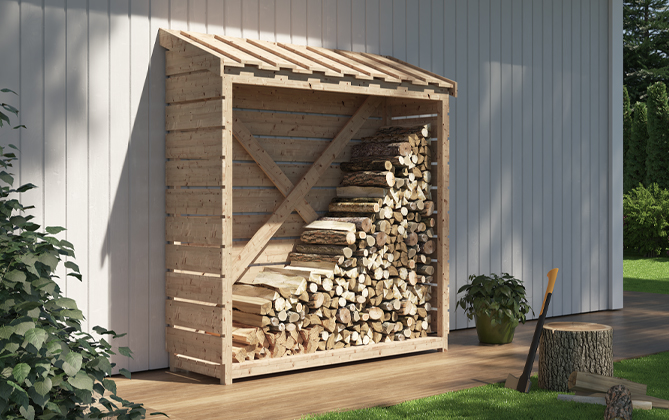 Vedskjul Bygg et vedskjul - helt selv! Montér viser deg hvordan.