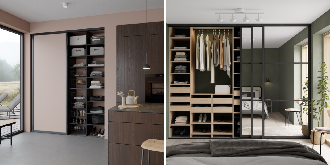 langlo titan garderobe med lukket og åpen dør