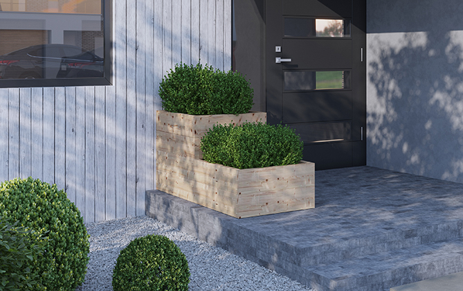 Dobbel blomsterkasse Bygg en blomsterkasse, helt selv! Montér viser deg hvordan.