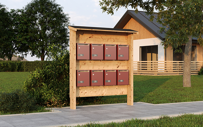 Postkassestativ for 8  Bygg postkassestativet helt selv! Montér viser deg hvordan.