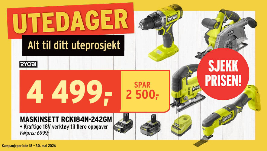 RYOBI Maskinsett RCK184N-242GM