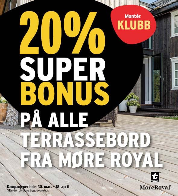 20% bonus på terrassebord fra Møre Royal 