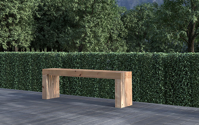 Hagebenk luftig Bygg din egen utebenk, helt selv! Montér viser deg hvordan.