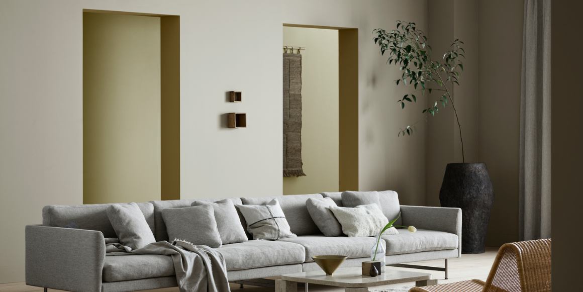 Stue i fargen Antwerp Beige fra Jotun