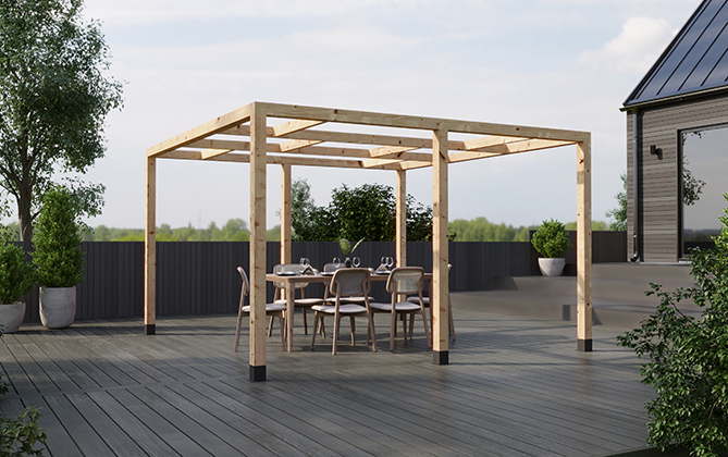 Pergola paradis Sett opp en perogola, helt selv! Montér viser deg hvordan.
