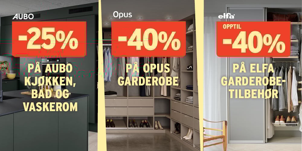 Kjøkken som viser kampanje hos Montér - på kjøkken, bad og garderobe