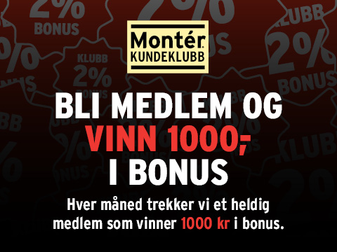 Meld deg inn i Montér Kundeklubb og vinn 1000kr i bonus! 