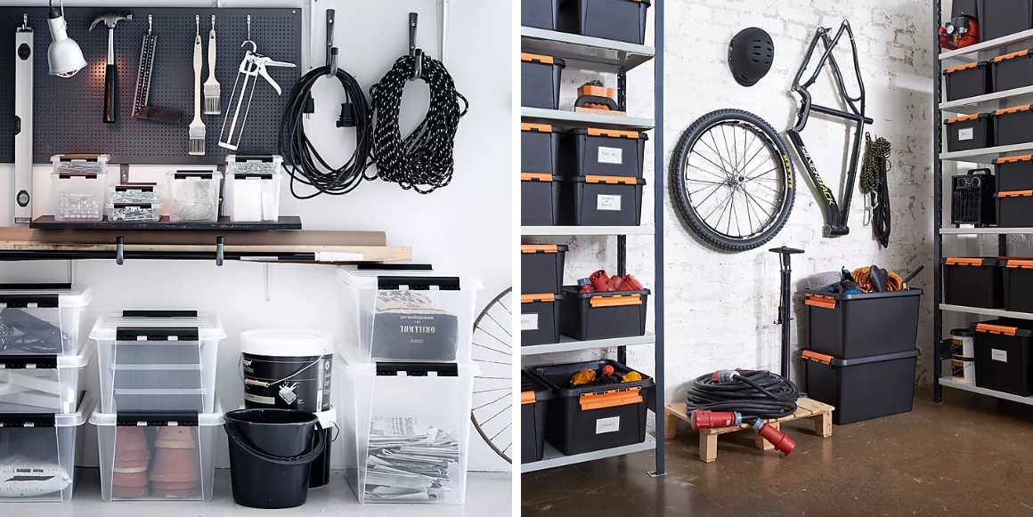 Oppbevar tingene dine tørt og sikkert med oppbevaringsbokser. Velg blant våre transparente modeller eller gå for oppbevaringsbokser med farge. Sistnevnte bør merkes med innhold for bedre orden. Foto: Smartstore