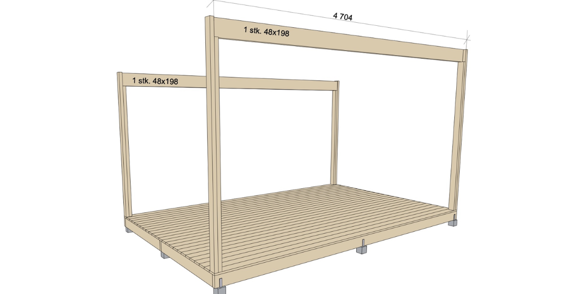 Når du har bygget gulvet til pergolaen, er det på tide å bygge søyler og montere bærebjelker. Vi viser deg hvordan du setter opp søylene på din pergola.