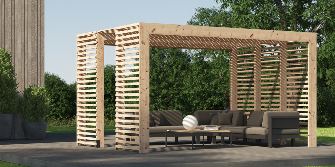Sett opp en perogola, helt selv! I Montér viser vi deg hvordan du kan sette opp pergola skygge selv. Med liste over materialene du trenger.