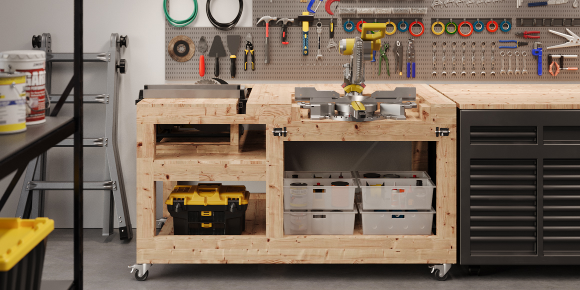 Bygg et praktisk arbeidsbord med vår enkle guide. Her får du plass til å utfolde deg med alle dine prosjekter fremover. Illustrasjon: Montér