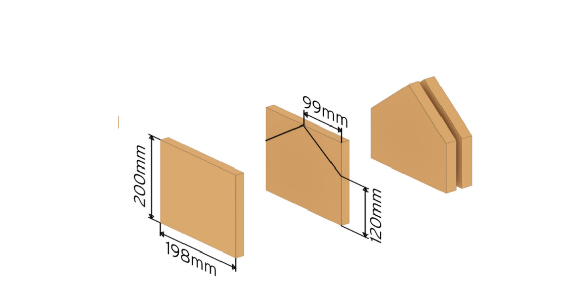 1. Start med å kappe alt treverk til de lengdene som er beskrevet over.
