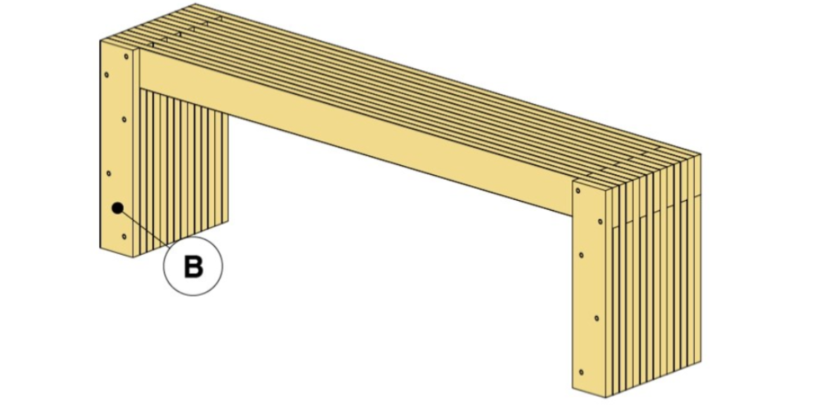 4. Gjenta steg 2 og steg 3 til du har lagt syv sett B lengder.