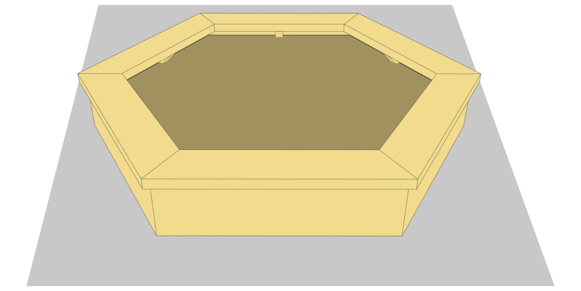 Da er det bare å fylle med sand. Til denne kassen med ca. 15cm dybde på sand trenger du ca. 0,2 m3/200 liter.  Ønsker du en dypere kasse med mer sand kan du grave deg litt ned i plenen før du setter kassa oppå og tetter med fiberduken.  Puss over ujevne eller flisete kanter med sandpapir. Nå er kassen klar for overflatebehandling. Dersom du har valgt cu-impregnert materiale, må du male/beise etter en sesong. Farge velger du etter eget ønske.
