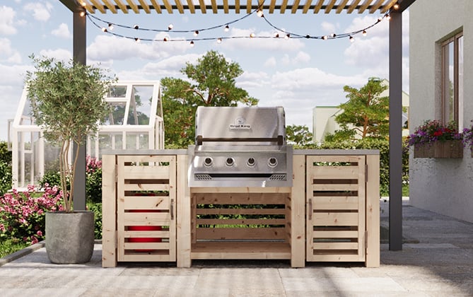 Utekjøkken for innbyggingsgrill