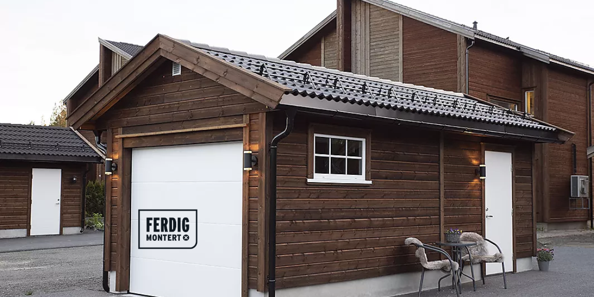 Bilde av garasje som er levert Ferdig Montert fra Montér