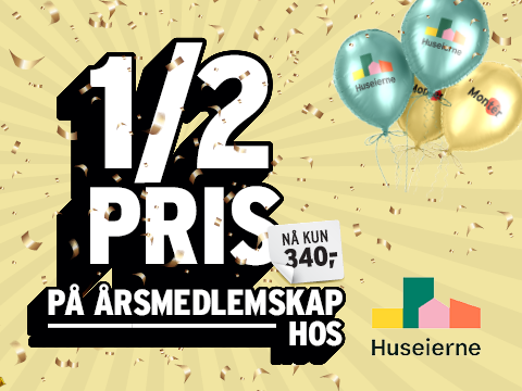 Meld deg inn til halv pris hos Huseierne