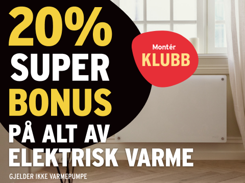 20 % SUPERBONUS PÅ ELEKTRISK VARME
