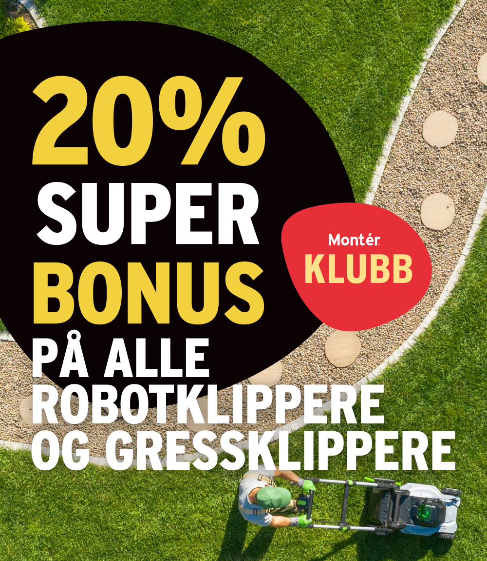 Superbonus på gressklippere og robotgressklippere hos Montér