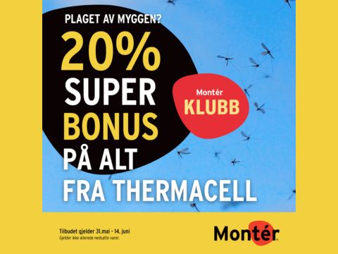 20% superbonus på alt fra Thermacell