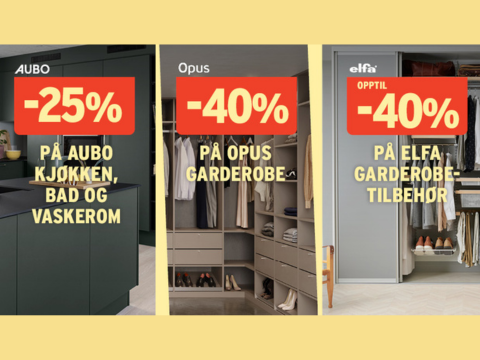 Kjøkken, bad og garderobe kampanje hos Montér
