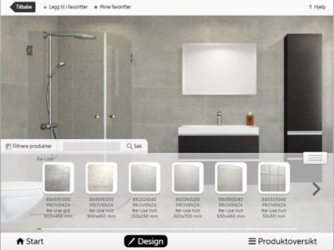 Velg fliser ved hjelp av Flisekompaniets flisevelger Velg fliser ved hjelp av Flisekompaniets flisevelger