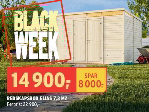 Black week tilbud på redskapsbod hos Montér! Redskapsbod på tilbud under black week hos Montér