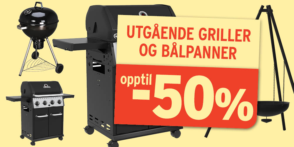 Utgående griller og bålpanner til opptil 50% rabatt hos Montér