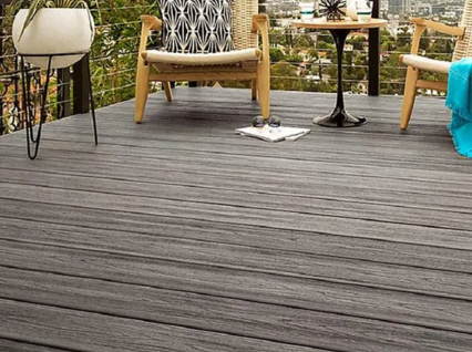 Kompositt terrassebord island mist med spor 25x140x4880 mm