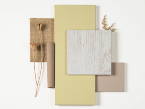 moodboard med gulv og ulike gulnyanser moodboard med gulv og ulike gulnyanser